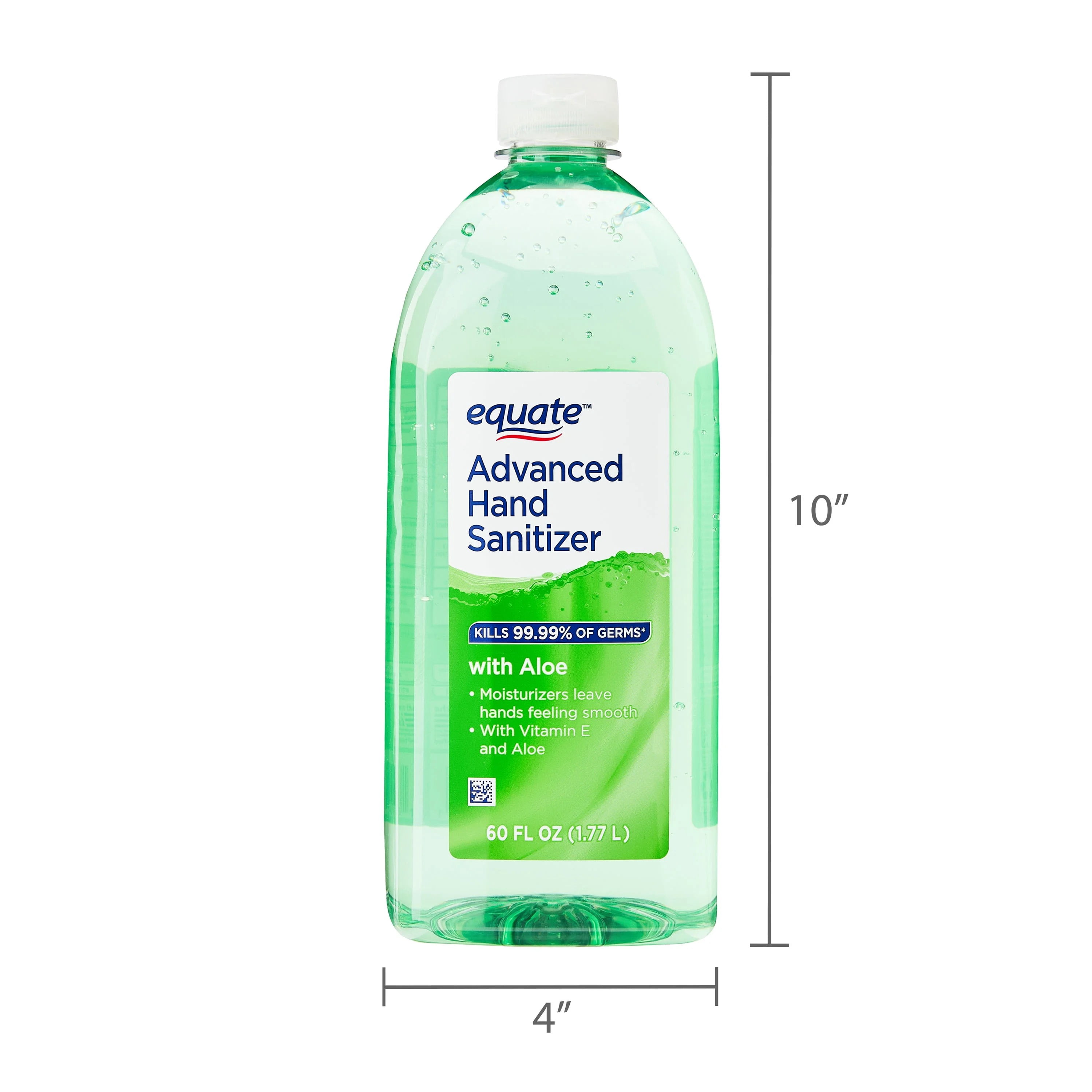 (2 pack) Equate Advanced Hand Sanitizer with Aloe, 60 fl oz