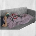 thumbnail image 5 of Hipster Soft Flannel Fleece Throw Blanket, Grunge Funny Portrait of an with Funny Glasses, Cozy Plush for Indoor and Outdoor Use, 50" x 70", Pale Rose Charcoal Grey, by Ambesonne, 5 of 5