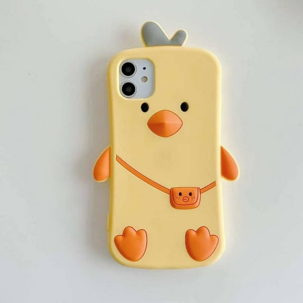 Funda de silicona suave con dibujos 3D para iPhone, carcasa con dibujos de animales, pato, unicornio, oso, 6s, 7, 8 Plus, X, XR, Xs, 11, 12 Pro Max Fivean unisex