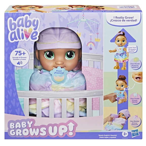 Baby Alive Baby Grows up Sophia Sparkle, Interactive Talking Doll for Girls and Boys 3 