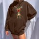 thumbnail image 2 of Sudadera estampada con capucha retro de manga larga suelta de Navidad para mujer con mangas caídas en los hombros Pompotops  gfhjh12791, 2 of 8