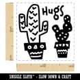 thumbnail image 2 of Cactus Hugs Doodle Self-Inking Rubber Stamp Ink Stamper - Green Ink - Small 1 Inch, 2 of 7