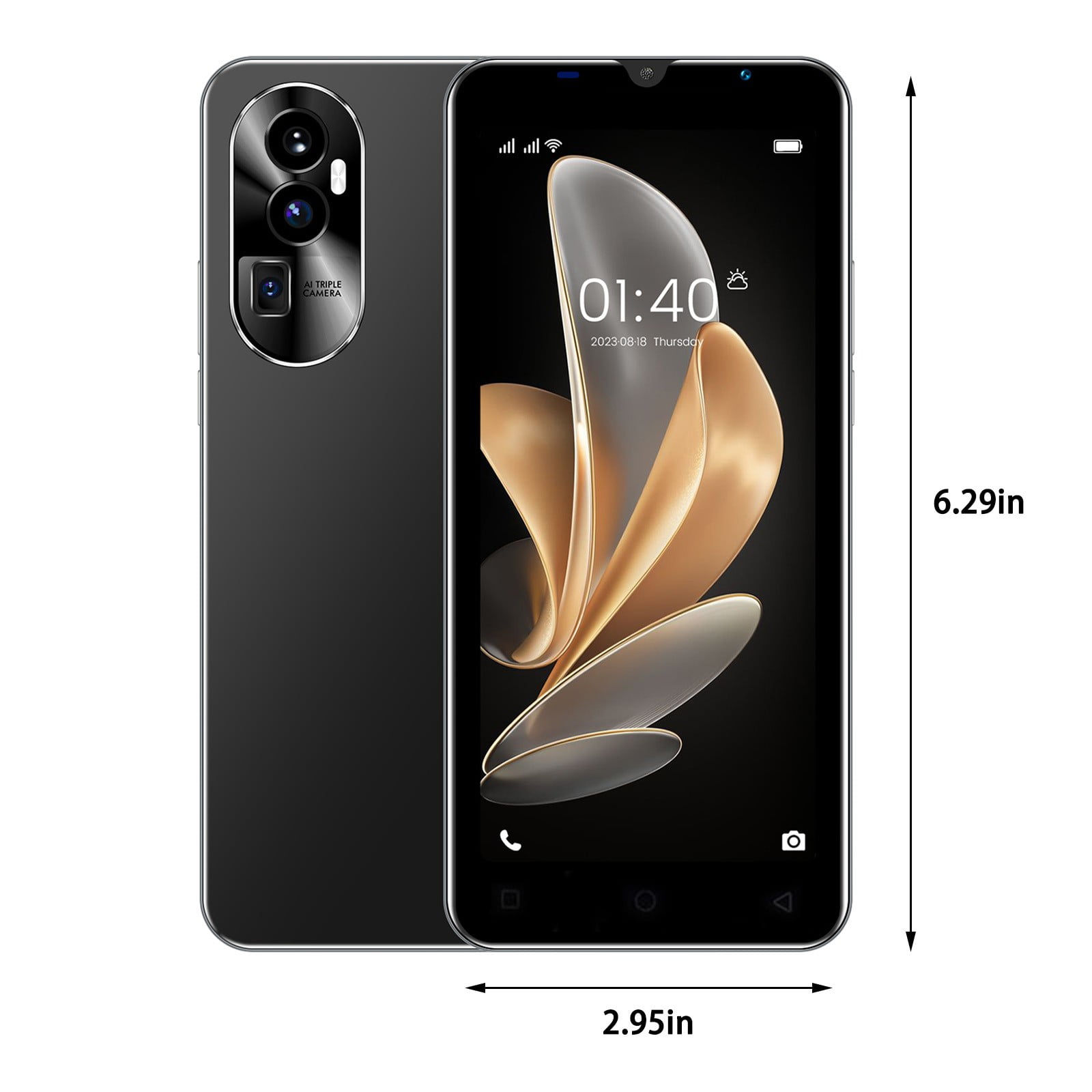 VOAVEKE 5.5 Inch Android 13 Smart Phone 16GB SIM Standby 3200mAh Network Mobile Phone