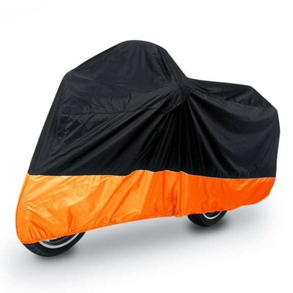 REGALWOVEN XXXL Black Orange Motorcycle Cover Waterproof for harley davidson 295x110x140cm