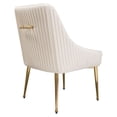 thumbnail image 3 of Benjara 24" Dining Chair (Set of 2)- Cushioned Seating- Sloped Arms- Off White, 3 of 6
