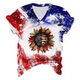 thumbnail image 2 of Fiudx Camisas para Mujer Blusas Casuales de Manga Corta con Cuello En V y Estampado Del Día Independiente de La Moda para Mujer, 2 of 4