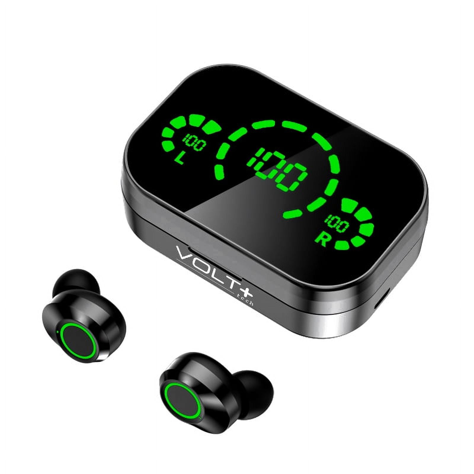Wireless V5.3 LED Pro Earbuds Compatible with your Apple iPhone 12 12 Pro 12 Pro Max 12 Mini IPX3 BlueTooth Water Sweatproof Noise Reduction Quad Mic Black Walmart
