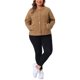 thumbnail image 2 of Chaqueta de mezclilla para mujer de talla grande Agnes Orinda, chaqueta utilitaria con botones y bolsillos, atuendos 2025 2X marrón, 2 of 5