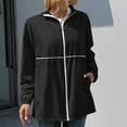 thumbnail image 4 of IROINNID Women's Mid-Length Zip Up Jacket Solid Color Long Sleeve Waterproof Outdoor Sports Casual Jacket, Black, 4 of 6