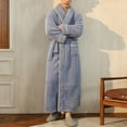 thumbnail image 2 of Mens Bathrobes Thick Bathrobe Oversized Kimono Spa Full Length Big and Tall Robe Long Winter Sleepwear, 2 of 7
