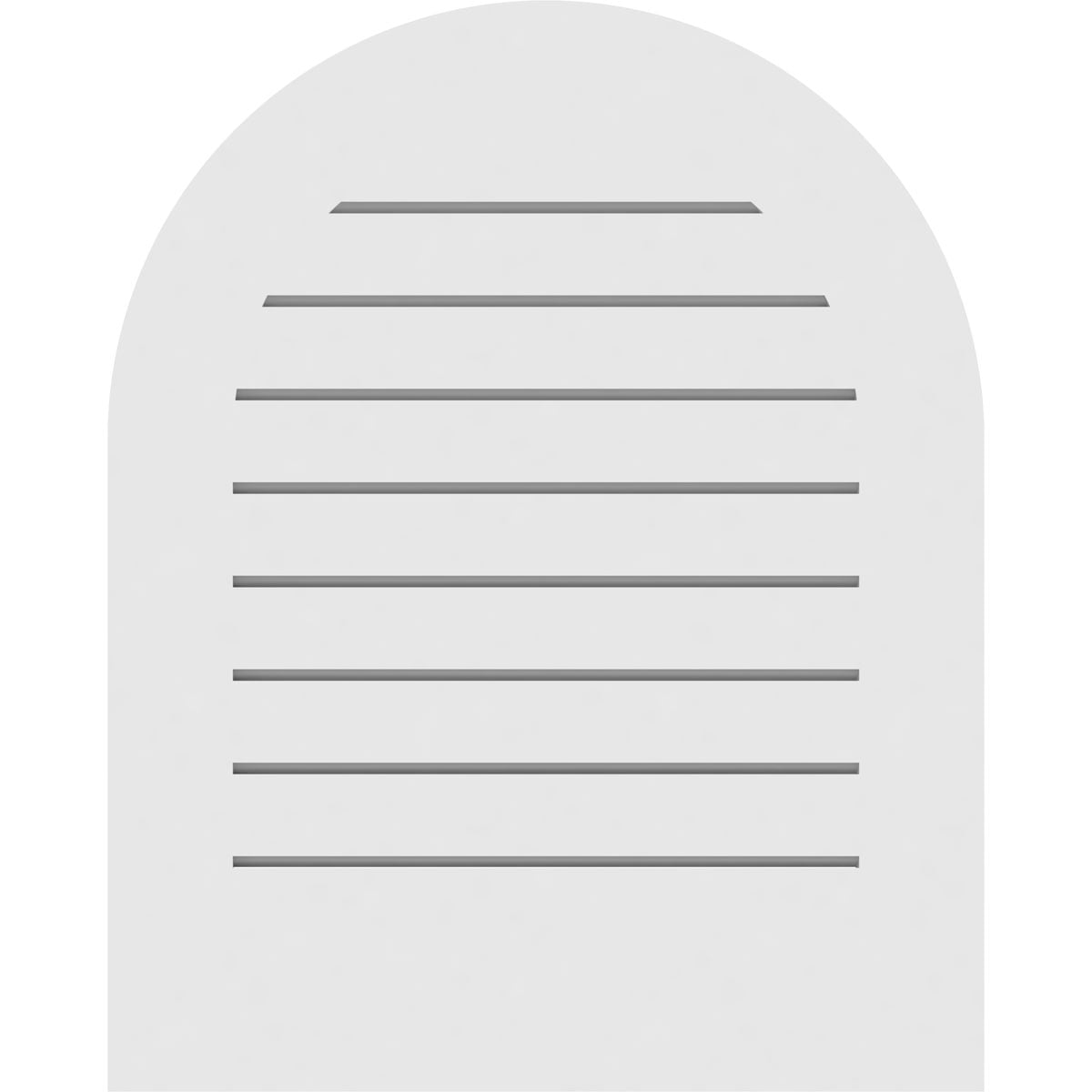 14"W x 42"H Round Top Surface Mount PVC Gable Vent: Functional, w/ 3-1/2"W x 1"P Standard Frame