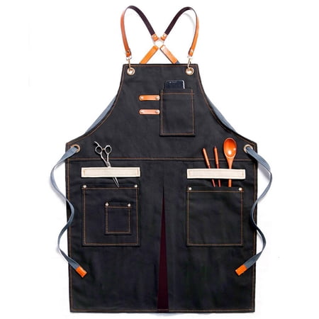 HannLk Unisex Apron for Men Women Hairdressing Craftsmen Barista BBQ Garden Work Apron