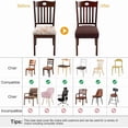 thumbnail image 5 of BOGUANG Elastic Chair Cover, T-shaped Pattern Dining Chair Covers (6 pieces - White), 5 of 7