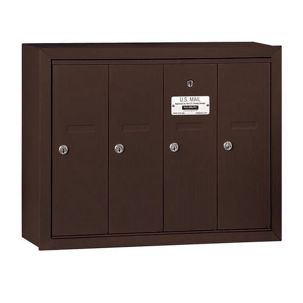 Salsbury Industries 3504SSU Vertical Mailbox - 4 Doors - Sandstone - Surface Mounted - USPS Access