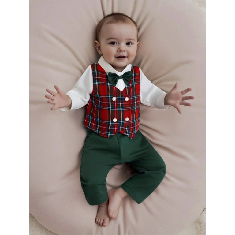Miaouyo Toddler Baby Boy Christmas Gentleman Outfit 12 18 24