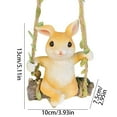 thumbnail image 3 of JoyMoreHome Animal Statue for Garden,Hanging on Tree Branch Rabbit or Pig Swing Statue Outdoor Garden Decoration, Housewarming Gift, Comes with Rope and Hook, 3 of 9