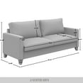 thumbnail image 2 of Castle Place Contemporary Corduroy Velvet Loveseat, Grey, 2 of 7