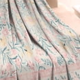 thumbnail image 3 of Pink Floral Pattern Blanket,Comfortable Soft Flannel Throw Blanket,All Season,Warm Lightweight Blankets for Sofa Bed Couch Living Room Chair,60"x80", 3 of 4