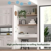 Home Theater System Kit – 2 Channel 600 Watts Bluetooth Amplifier w/ 2 QTY of 5.25 Framed Ceiling Speakers 175W Each, 50 ft Speaker Wire & Remote Ideal for Home, Office, Restaurant by Technical Pro