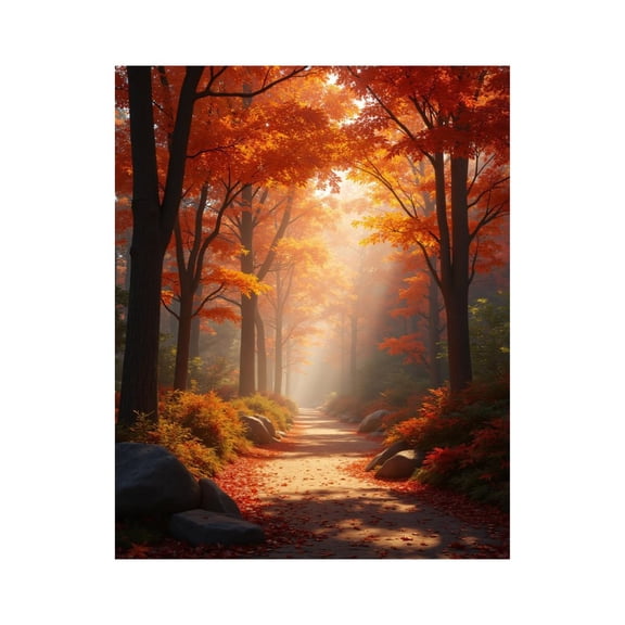 Paint by Numbers Kit for Adults, Autumn Forest Path Sunlight Rays Paint by Numbers, Easy Paint by Numbers Kit for Adults Beginner, DIY Adult Paint by Number Kits on Canvas, 12x16in Home Decor