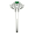 thumbnail image 3 of 1.6 ct Brilliant Round Cut Emerald 14k White Gold Halo Solitaire with Accents Bridal Wedding Engagement Promise Anniversary Ring for Women size 3.5, 3 of 7