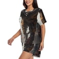 thumbnail image 2 of Haiem Ruins Tiger Warrior Pattern Pajama Set for Women 2 Piece Lounge Set Short Sleeve Tops and Shorts Soft Sleepwear-4X-Large, 2 of 7
