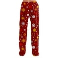 thumbnail image 4 of Women's Casual Fashion Christmas Pajama Pants, Long Sleepwear Trousers for Sports and Home Use, Comfortable and Soft Material for Nightwear and Lounging,Saffron,S, 4 of 6