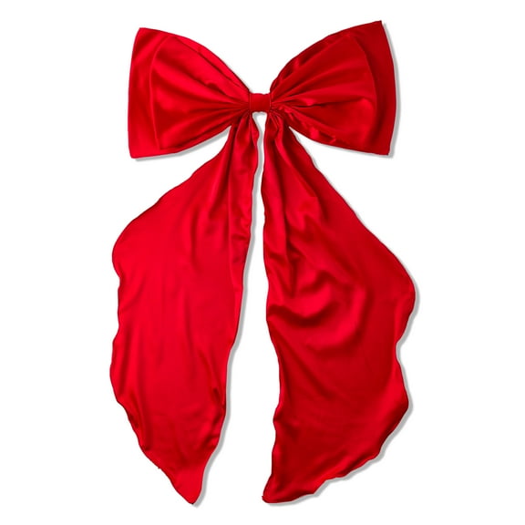 Fabric Satin Bow Christmas Tree Topper, Red, 34.5", by Holiday Time