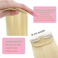 thumbnail image 4 of Benehair Clip in 100% Remy Human Hair Extensions Hair Pad Seamless Hairpiece Topper Thickened Soft Thin Hair Blonde, 4 of 10