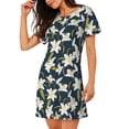 thumbnail image 2 of Gukieu Lilies Flowers Print Women's Nightgown, A-line Round Neck Short-sleeved Nightgown Pajamas Home Wear Suitable for Home and Outing, 2 of 6