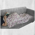 thumbnail image 5 of Flower Soft Flannel Fleece Throw Blanket, Peony in Vintage Style Girly Curly Stems Happy Times Engagement Theme, Cozy Plush for Indoor and Outdoor Use, 50" x 60", Pink Reseda Green, by Ambesonne, 5 of 5