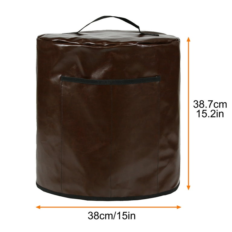 8qt Instant Pot Cover Waterproof Lightweight Faux Leather Pressure Cooker Dust Cover for Small Appliances, Brown
