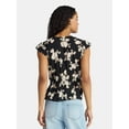 thumbnail image 3 of Time and Tru Women's Peplum Top with Flutter Sleeves, Sizes XS-XXXL, 3 of 5