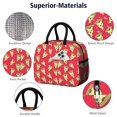 thumbnail image 4 of Funny Food Pattern Lunch Bag Pizza Party Themed Reusable Thermal Cooler Tote for Students & Adults, 4 of 7