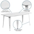 thumbnail image 3 of Flash Furniture Charis Commercial Grade 31.5" x 63" Rectangular White Metal Indoor-Outdoor Table, 3 of 9