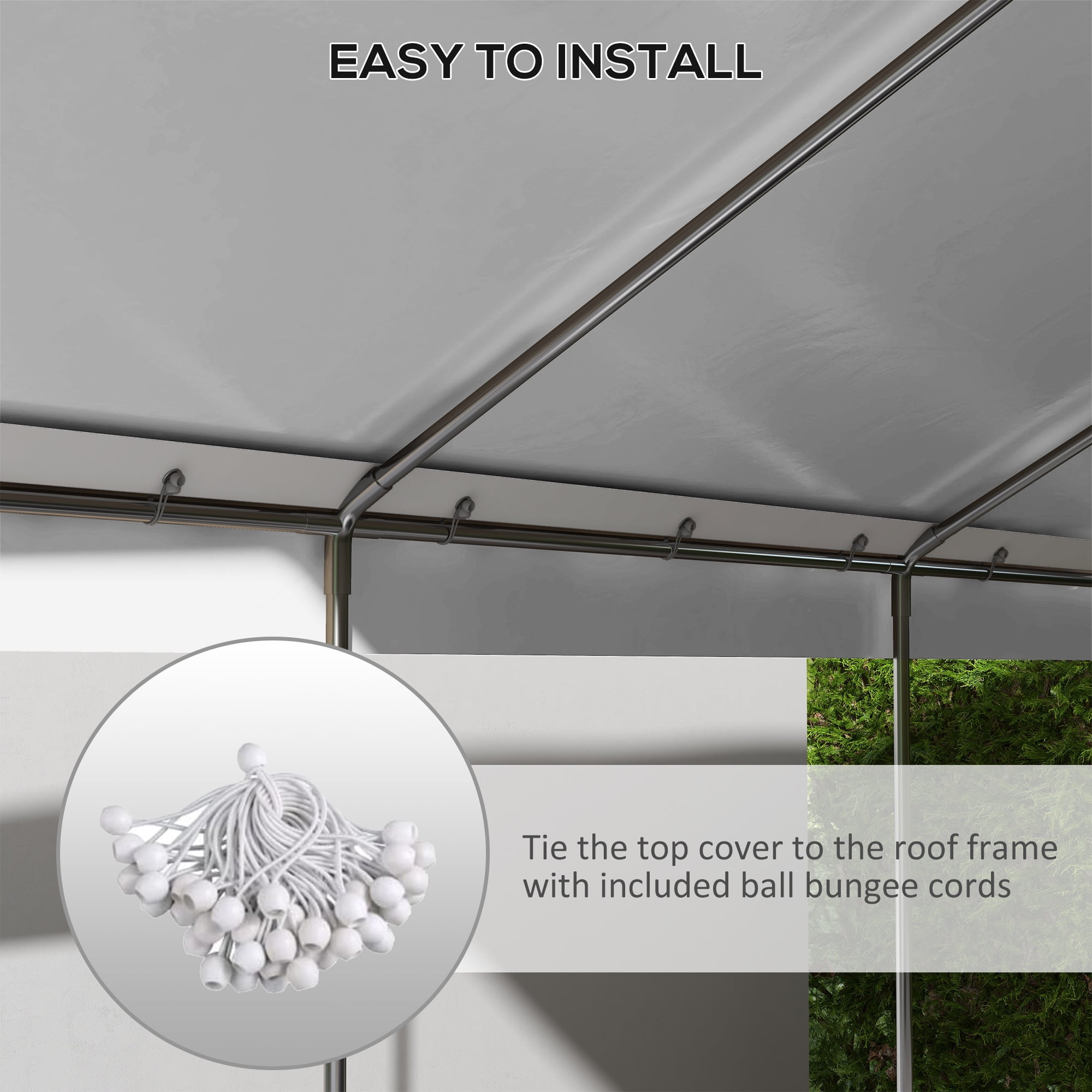Outsunny 117.25 x 235.75 x 0.01 inches White Carport