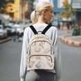 thumbnail image 7 of FORMRS Mini Backpack Purse for Women Quilted Travel Daypack Casual Shoulder Bag, Orange Watercolor Seashells, 7 of 7