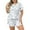 Blue, variant on Bibifish Womens Pajama Sets Blue Rose Printed Plus Size Short Sleeve Pajama Sets Round Neck Pullover Top With Shorts Elegant Trendy Nightwear