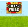 Cheese Fries Red Splat (18" x 24") Yard Sign, Includes Metal Step Stake