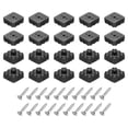 thumbnail image 1 of Uxcell 20 Pack 0.87x0.35 Pulgadas Patas de Muebles de Goma Cuadradas con Tornillos, Arandela, Negra, 1 of 6