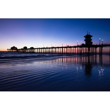 Pier in the Pacific Ocean, Huntington Beach Pier, Huntington Beach, California, USA Print Wall