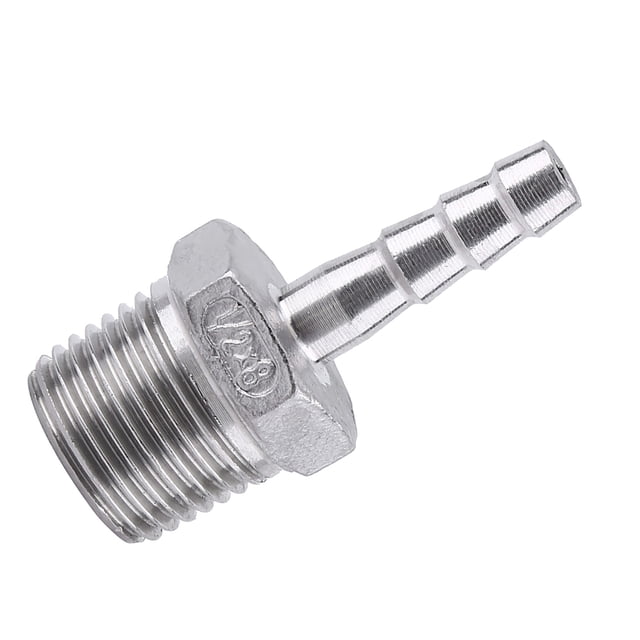 Conector de de Manguera de Púa de Tomo de Rosca Macho de Acero inoxidable 304, Junta de Ajuste Rápido para Transporte de Agua, Gas y Líquidos