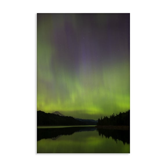 Stupell Industries Green Aurora Landscape Landscape & Nature Photography Wrapped Canvas Canvas Art Print Wall Art, 16 x 24