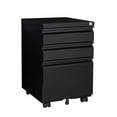 thumbnail image 6 of Tcbosik 3 Drawer Mobile File Cabinet with Lock, Locking Storage Cabinet with Wheels for Home Office, Metal Mobile Filing Cabinet for Legal/Letter Size, Easy Assembly, Black, 6 of 9