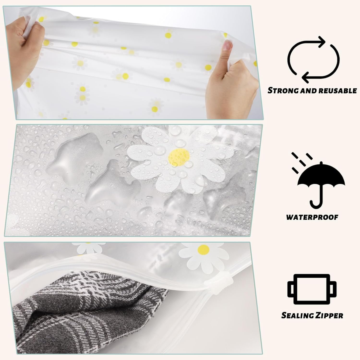 10Pcs Reusable Ziplock Bags 40 x 50cm Large Plastic Hospital Bags Travel Clothes Storage Bags Clear Seal Bags Waterproof Organiser or Clothes Shoes Walmart