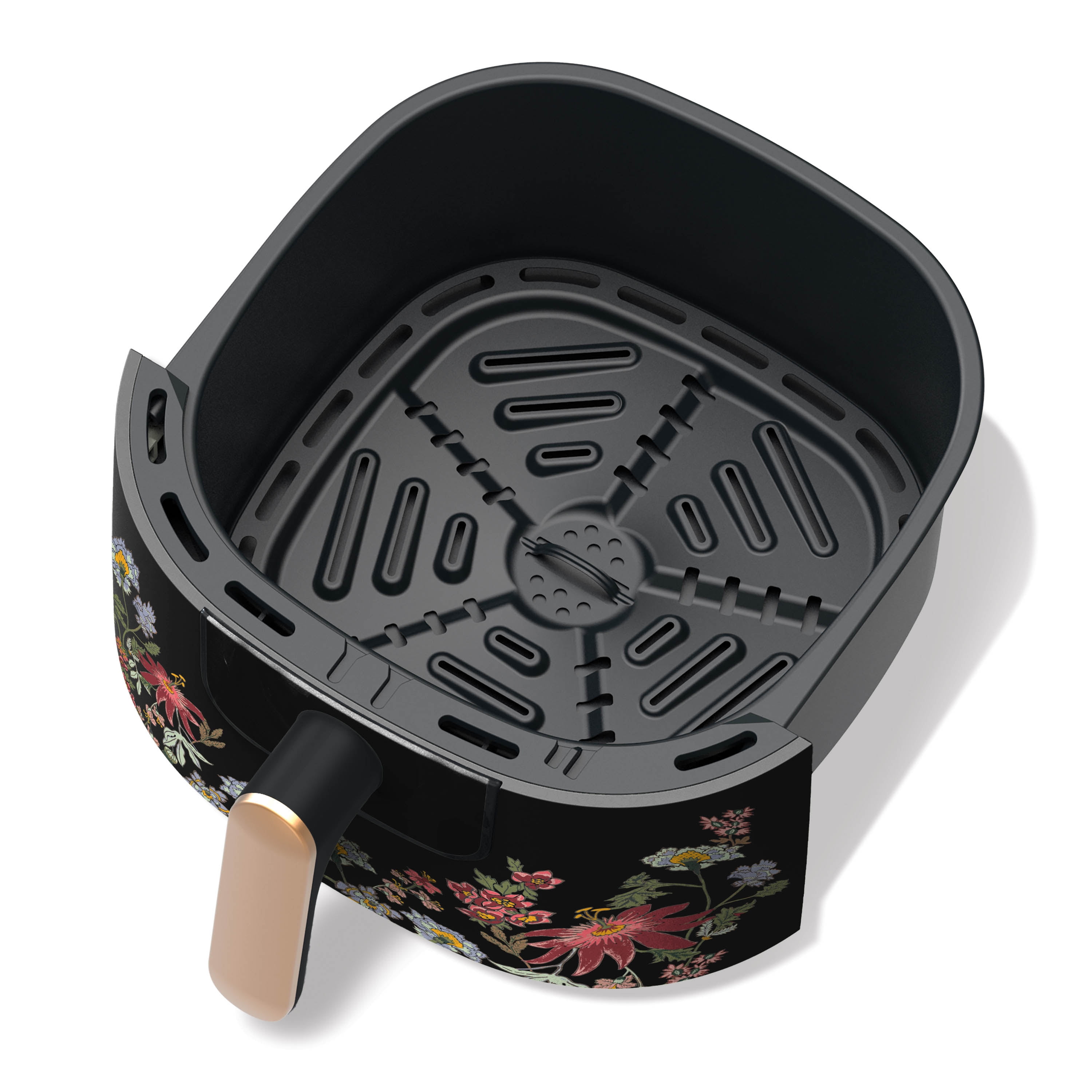 Beautiful 6 Qt Air Fryer with TurboCrisp Technology, Wildflower by Drew Barrymore, Black