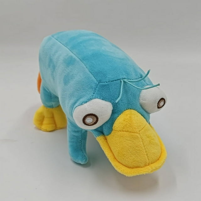 Muñecos de peluche de animales de peluche de Anime para niños y niñas, muñecos de pato simulados, azul, The Platypus, 28CM, regalos de Navidad y cumpleaños