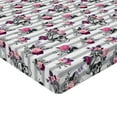 thumbnail image 4 of Ambesonne Gothic Fitted Sheet, Contemporary Skull Floral, Twin Size, Pale Pink and Lavender, 4 of 5