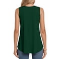 thumbnail image 3 of MOYIKO Women Tank Top Sleeveless Summer T Shirt Casual Loose T-shirt Round Neck Solid Color Green Vest Tee Clothes Size 2XL, 3 of 7