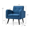 thumbnail image 3 of Giantex Set of 2 Modern Comfortable Fabric Armchair, Mid-Century Accent Sofa for Bedroom Living Room Club, Home, Contemporary Upholstered Linen Sofa Chair, Navy, 3 of 8